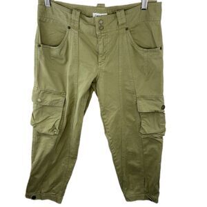 Calvin Klein Green Cargo Jogger‎ Capri Y2K Baggy Edgy Large Pockets Sz 8 Street